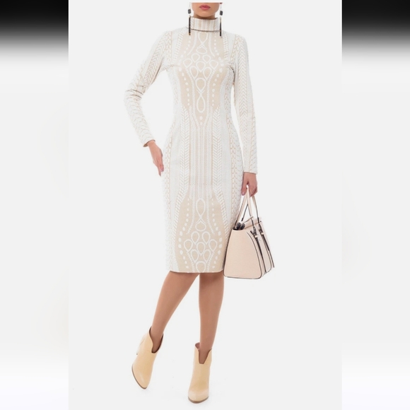 NWT Iren Klairie Embroidered Fabric Dress Size 36 - Picture 1 of 5